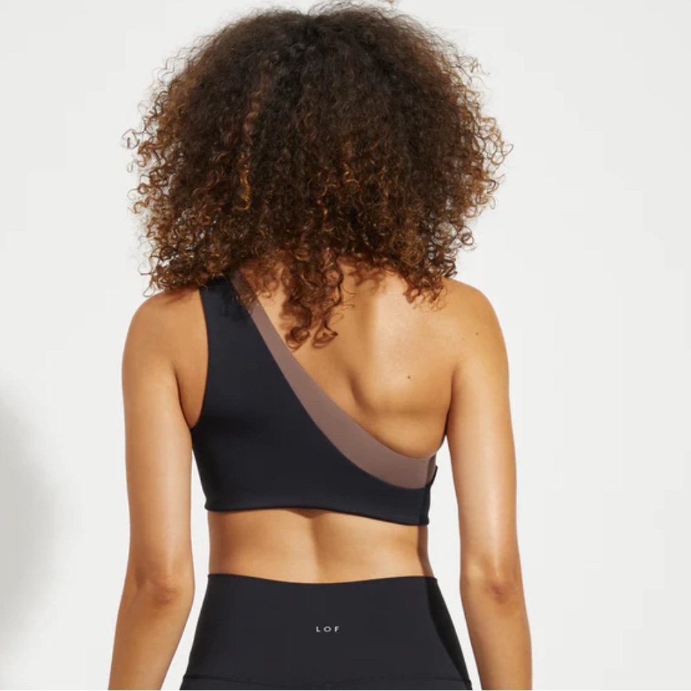 Left On Friday Playa Black and Brown One-Shoulder Bikini Top - Picture 2 of 5